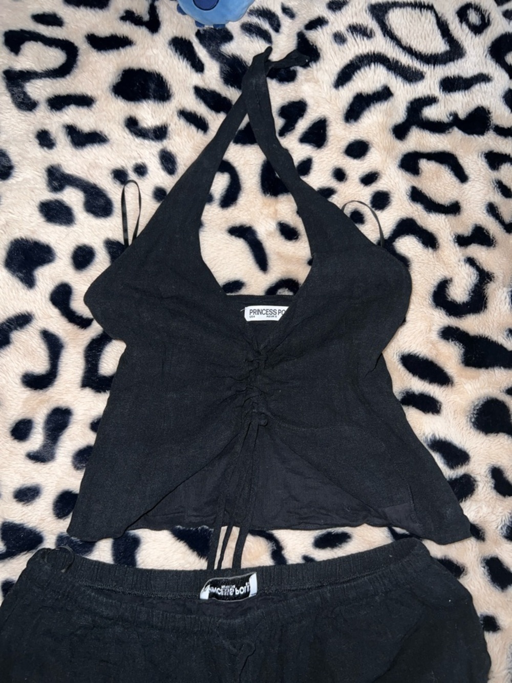 Princess Polly Black Halter Top and Pants Set - Picture 4 of 5